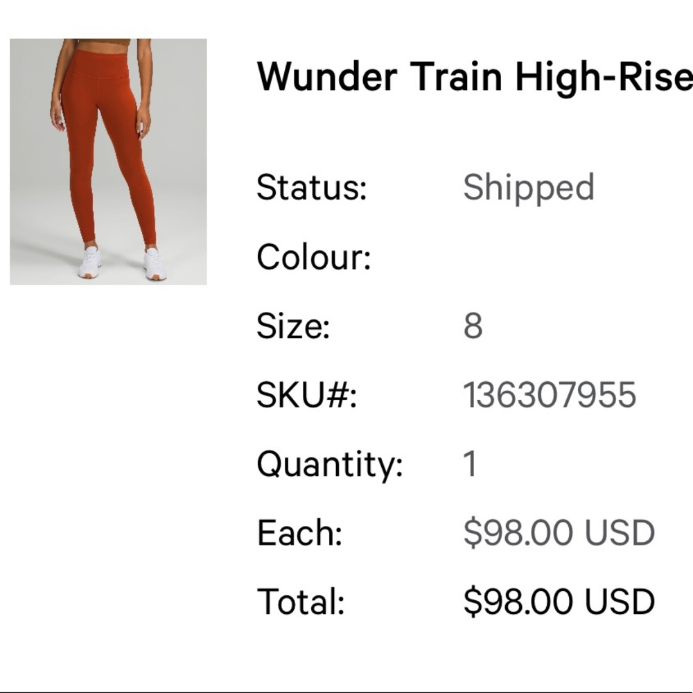 Lululemon wunder train high rise leggings